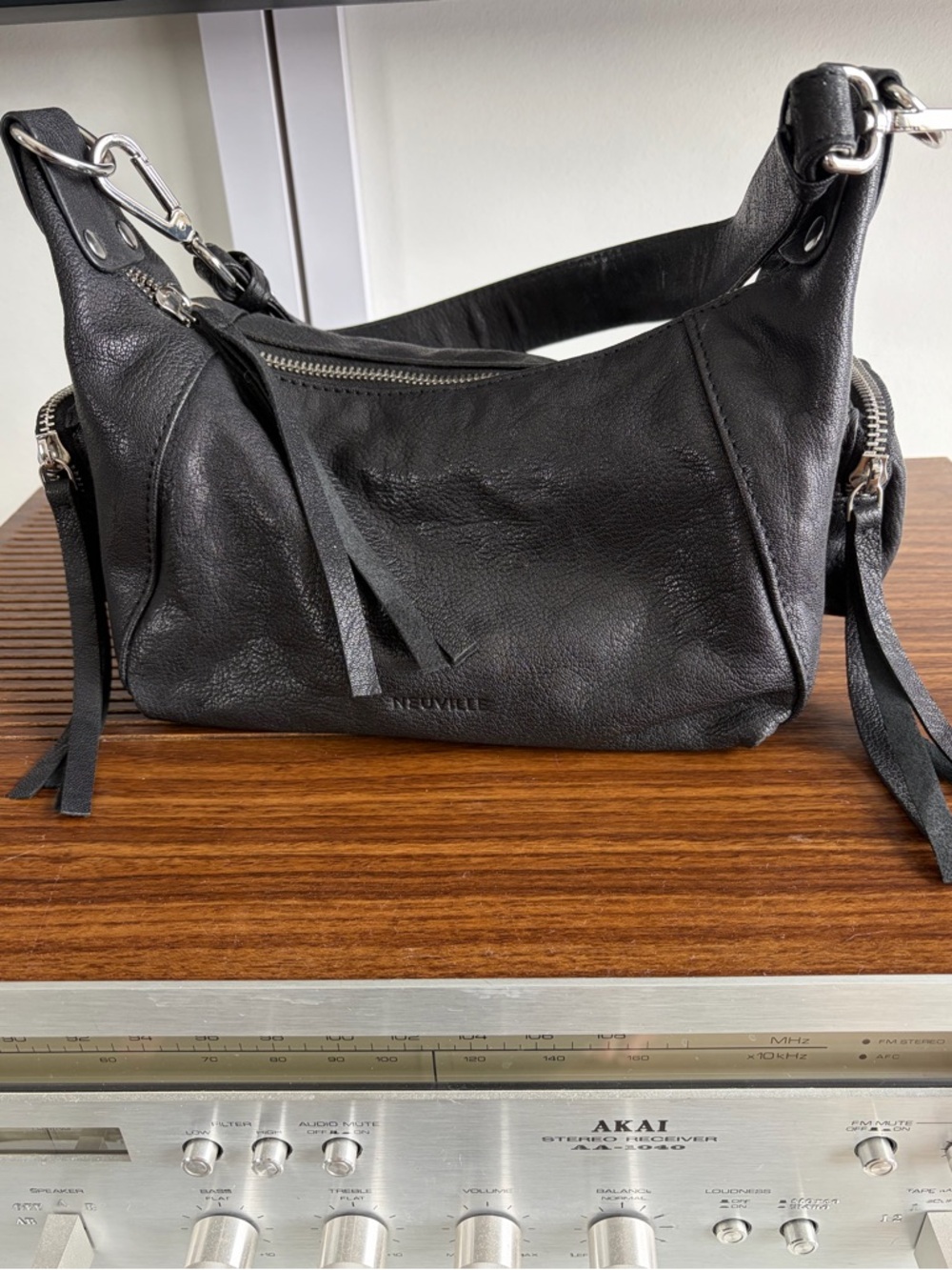 Black Leather Shoulder Bag